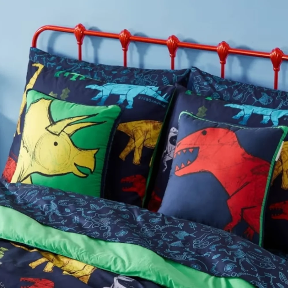Smart Crafts Dinosaur Navy Blue Full Queen Size Comforter Set NEW